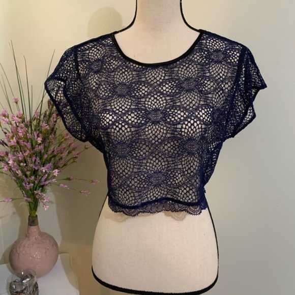 Victoria's Secret Other - Victoria’s Secret Lacy Mesh Coverup Top Med. NWOT